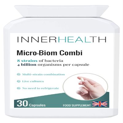 Premium UK Complex Probiotics Gut Health Supplement 180g - 8 Strain Live Culture Combination (4 billion strength): Gut Health & Function - Maintaining A Healthy Digestive & Immune System. 30 Capsules.