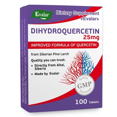 Evalar Dihydro Quercetin Siberian Pine Larch Bioflavonoid 100 Tabs