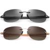 2 Pair Rimless Bifocal Reading Glasses UV400 Protection Sport Sunglasses Blue Light Blocking Lightweight Sun Readers for Unisex Men Women Outdoor Driving Safety Eyeglasses Tinted Lens Shades Eyewear view 1