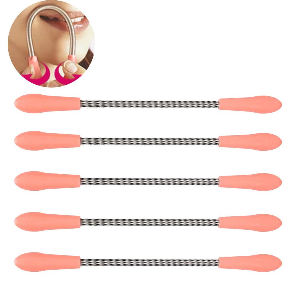 Manual Facial Epilator Facial Hair Cheek Chin Hair Removal Tools,5 pcs Spring Facial Hair Remover Hair Trimmer Clippers Beauty Grooming Kit for Women Men
