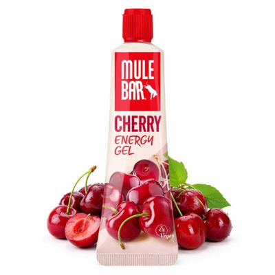 Mulebar - Sport Energy Gel - Cherry - 37g - Vegan - Gluten-Free - Antioxidant - Resealable and Reusable Tube