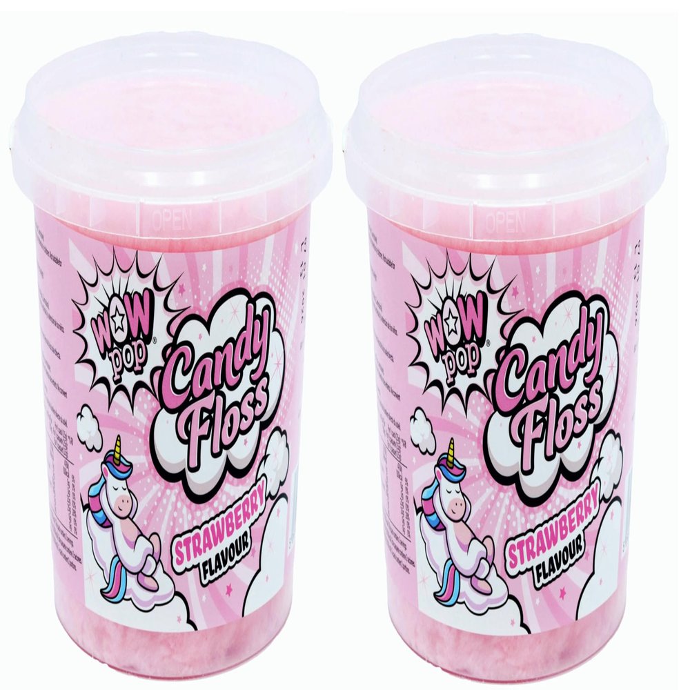 Candy Floss Just Pink Selection Pack 2 x 50g Tubs Strawberry Flavour with a Chilling Unicorn Design Great for Birthday Party, Weddings or just Summer Fun!