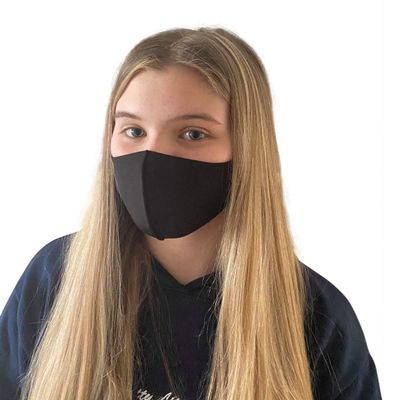 Komonee Adults Washable Reusable Black Face Mask Dustproof Cloth Mouth Cover Covering For Men Women Outdoors Indoors Cycling Ski Protection (Pack Of 10)