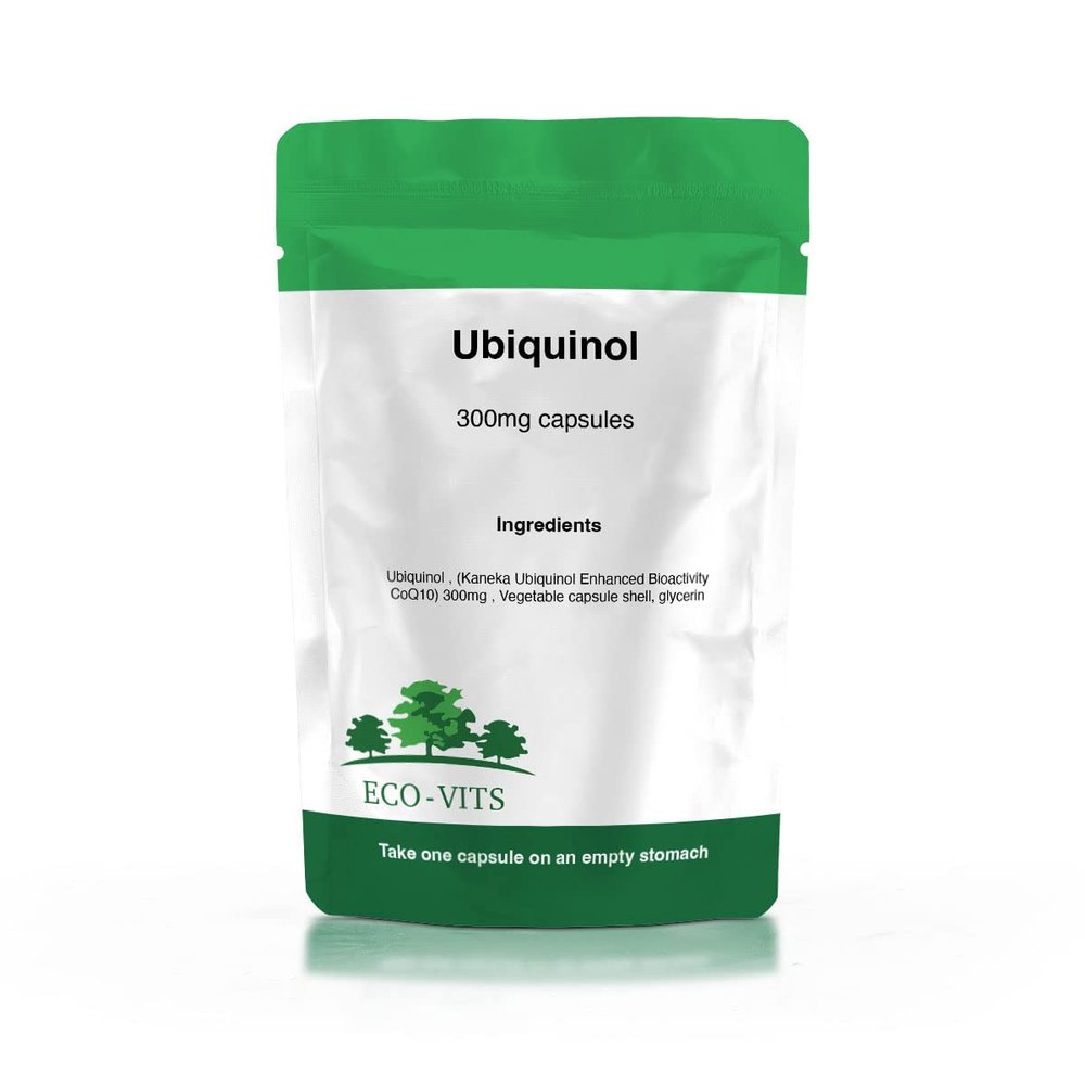 ECO-VITS UBIQUINOL (300MG) 365 Soft GELS. Recyclable Packaging. Sealed Pouch