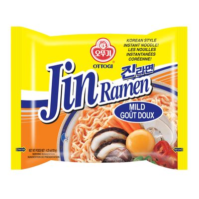OTOKI Jin Ramen MILD - Korean Instant Noodle, Best Tasting Soup and noodles, Traditional Instant ramen noodles 4.23oz x 8 Pack