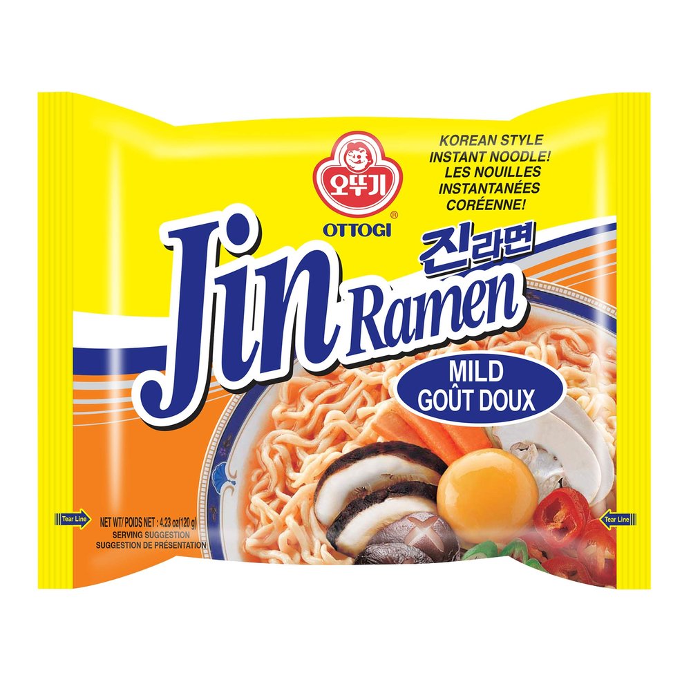 OTOKI Jin Ramen MILD - Korean Instant Noodle, Best Tasting Soup and noodles, Traditional Instant ramen noodles 4.23oz x 8 Pack