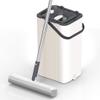 Sponge Mop and Bucket Set with 2 Pcs Sponge Mop Head, Hands Free Washing Mop Squeeze Household Cleaning Mop Bucket Wet and Dry Use for Hardwood Laminate Tile Ceramic Marble Floors Cleaning view 1