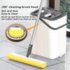 Sponge Mop and Bucket Set with 2 Pcs Sponge Mop Head, Hands Free Washing Mop Squeeze Household Cleaning Mop Bucket Wet and Dry Use for Hardwood Laminate Tile Ceramic Marble Floors Cleaning view 3