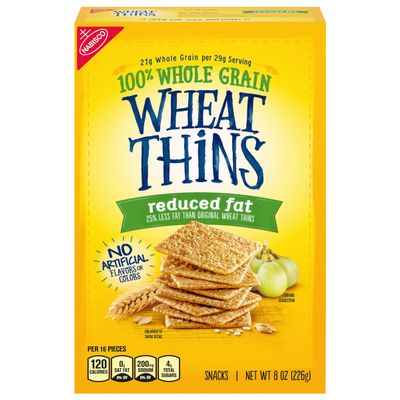 Wheat Thins Reduced Fat Whole Grain Wheat Crackers, 8 oz