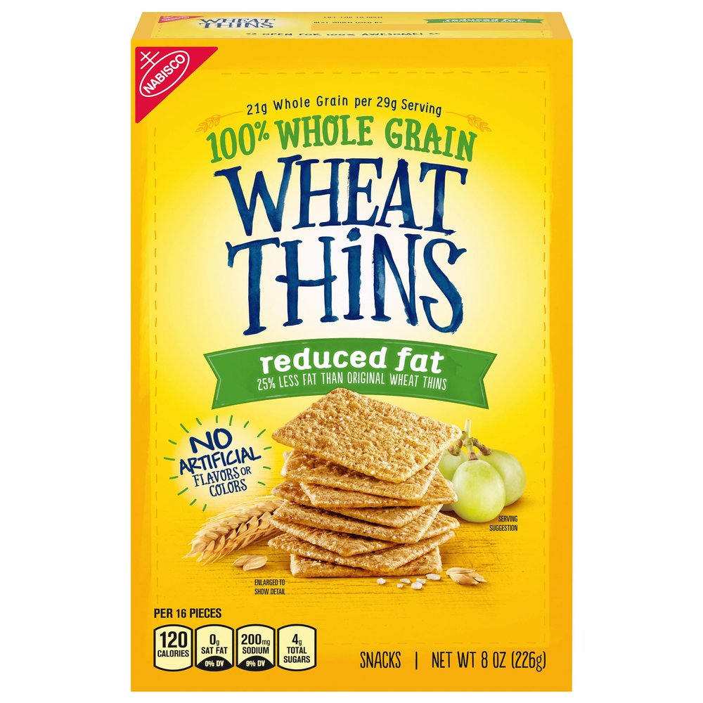 Wheat Thins Reduced Fat Whole Grain Wheat Crackers, 8 oz