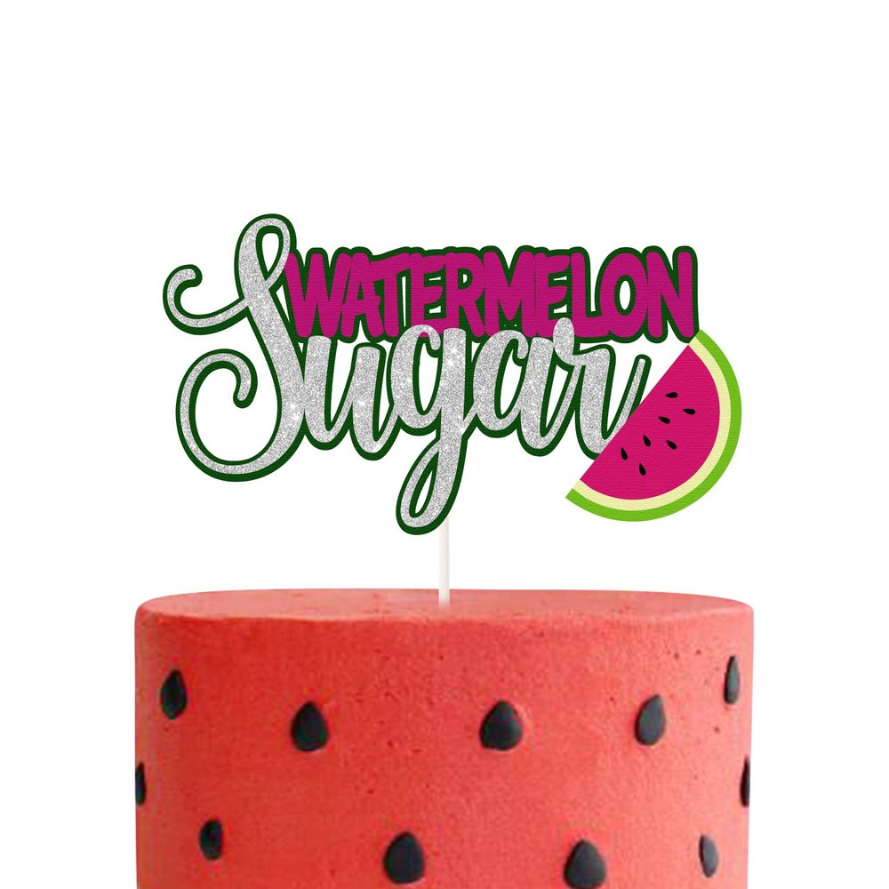 Watermelon Sugar cake topper, Summer Tutti Frutti Birthday Cake Decor, Happy Birthday Hawaiian Kids Party Decorations
