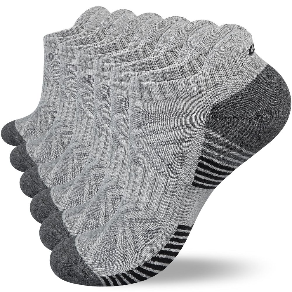 Lapulas Ankle Socks Thick Cushioned Trainer Mens Sports Cotton Running Women Low Cut Breathable Athletic Sock (6 Pairs)