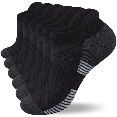 Lapulas Ankle Socks Thick Cushioned Trainer Mens Sports Cotton Running Women Low Cut Breathable Athletic Sock (6 Pairs)