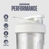 BlenderBottle Strada Shaker Cup, Wire Mixball For Protein Shakes and Pre Workout, 710ml, White view 2