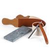 Grandslam Straight Razor Shave Ready Handmade Sharpened, 420 Steel Straight Razor Blade, 2 Layers Long Leather Canvas Strop, Sharpening Stone,2 Side Grit 3000 Waterstone Knife Sharpener view 3