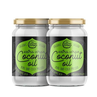 Organic Extra Virgin, Raw, Pure, Cold-Pressed, Vegan, GM-Free, Gluten-Free, Coconut Oil for Hair, Coconut Oil for Skin, Unrefined (500 ml (Pack of 2))