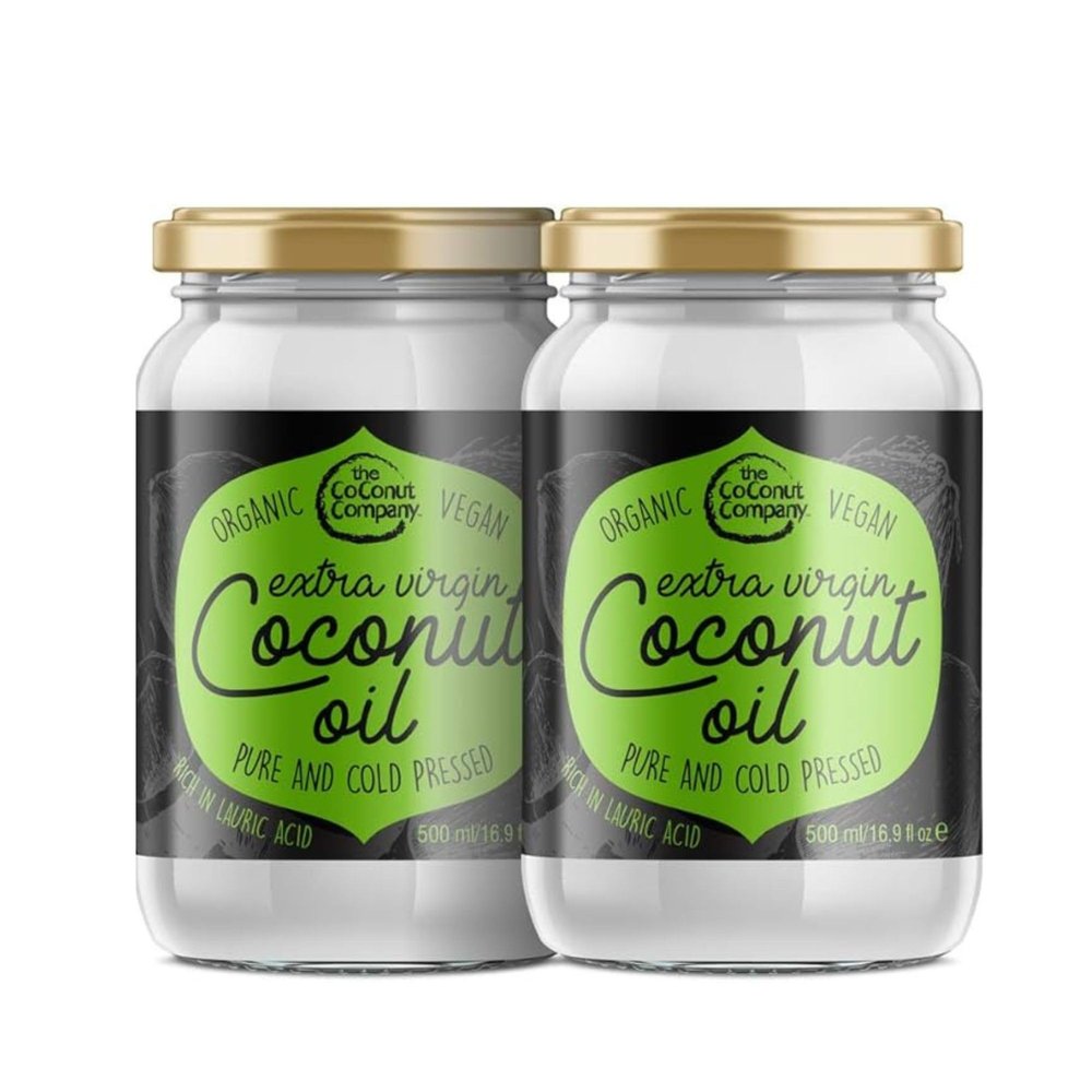 Organic Extra Virgin, Raw, Pure, Cold-Pressed, Vegan, GM-Free, Gluten-Free, Coconut Oil for Hair, Coconut Oil for Skin, Unrefined (500 ml (Pack of 2))