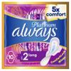 Always Platinum Long Sanitary Pads Size 2 with Wings Eco Format x160 (16 Packs of 10) view 1
