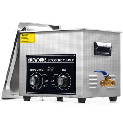 CREWORKS 240W Ultrasonic Cleaner with Heater and Timer | 10L Industrial Ultrasonic Cavitation Machine | Ultrasound Washing Machine for Professional Jewellery, Watch, Glasses Cleaning, Stainless Steel