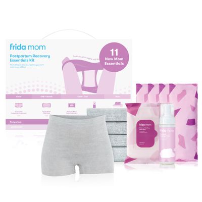 Frida Mom Postpartum Recovery Essentials Kit, Ideal Gift for New Mums, Includes Cooling Pad Liners, Ice Maxi Pads, Disposable Knickers, Perineal Healing Foam, 11pc set