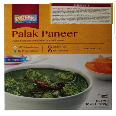 Ashoka Ready Meals Heat&Eat - Palak Paneer 280G Pack of 10