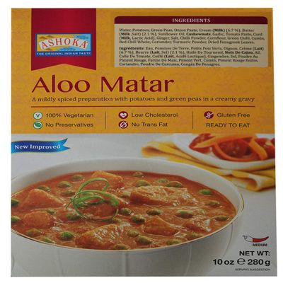 Ashoka Ready Meals Heat&Eat - Aloo Matar 280G Pack of 5