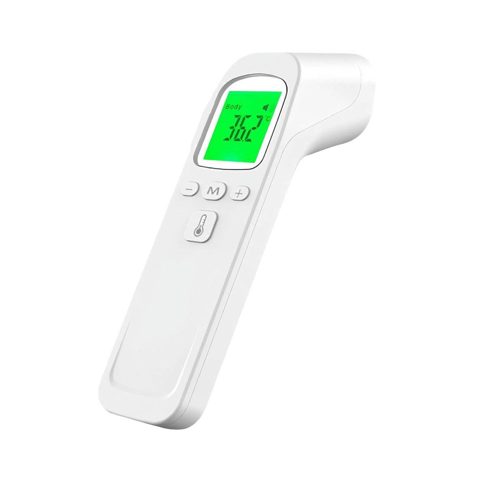 Infrared Non-Contact Thermometer with LCD Display, 3 Coloured Alarm Temperature Indicators, For Adults and Children.