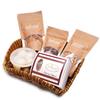 Ghasitaram Gifts Jaiccha Holi- Sweets/ Holi Hampers/ Brown Basket of Traditiona & Chocolate Gujiya,Coin Biscuits,Butter Chakli & Cake view 1