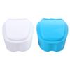 EXCEART 2pcs Storage Box Non-Toxic Odorless Case for Fake Teeth Retainers Durable Convenient Design for Travel White Light Blue view 1