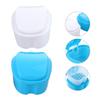 EXCEART 2pcs Storage Box Non-Toxic Odorless Case for Fake Teeth Retainers Durable Convenient Design for Travel White Light Blue view 2
