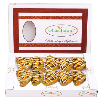Ghasitaram Gift Holi Sweets, Holi Gifts, Holi Hamper Designer Gujiya 400 GMS |Gift for Diwali,Holi,Rakhi,Valentine,Christmas,Birthday,Anniversary,Her,Him|