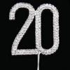 BMC-Designs Small Silver 20TH Birthday Diamante Cake Topper Decoration Twenty Twentieth 20 TH Anniversary 1 STEM Pick UK Seller view 2