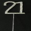 BMC-Designs Small Silver 20TH Birthday Diamante Cake Topper Decoration Twenty Twentieth 20 TH Anniversary 1 STEM Pick UK Seller view 3