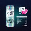 Candy Can Cotton Candy Fizzy Drink, (12 x330ml Cans), Low Calorie Sparkling Soda with Nostalgic Fairground Cotton Candy Flavour, No Added Sugar, Vegan, Gluten Free view 3