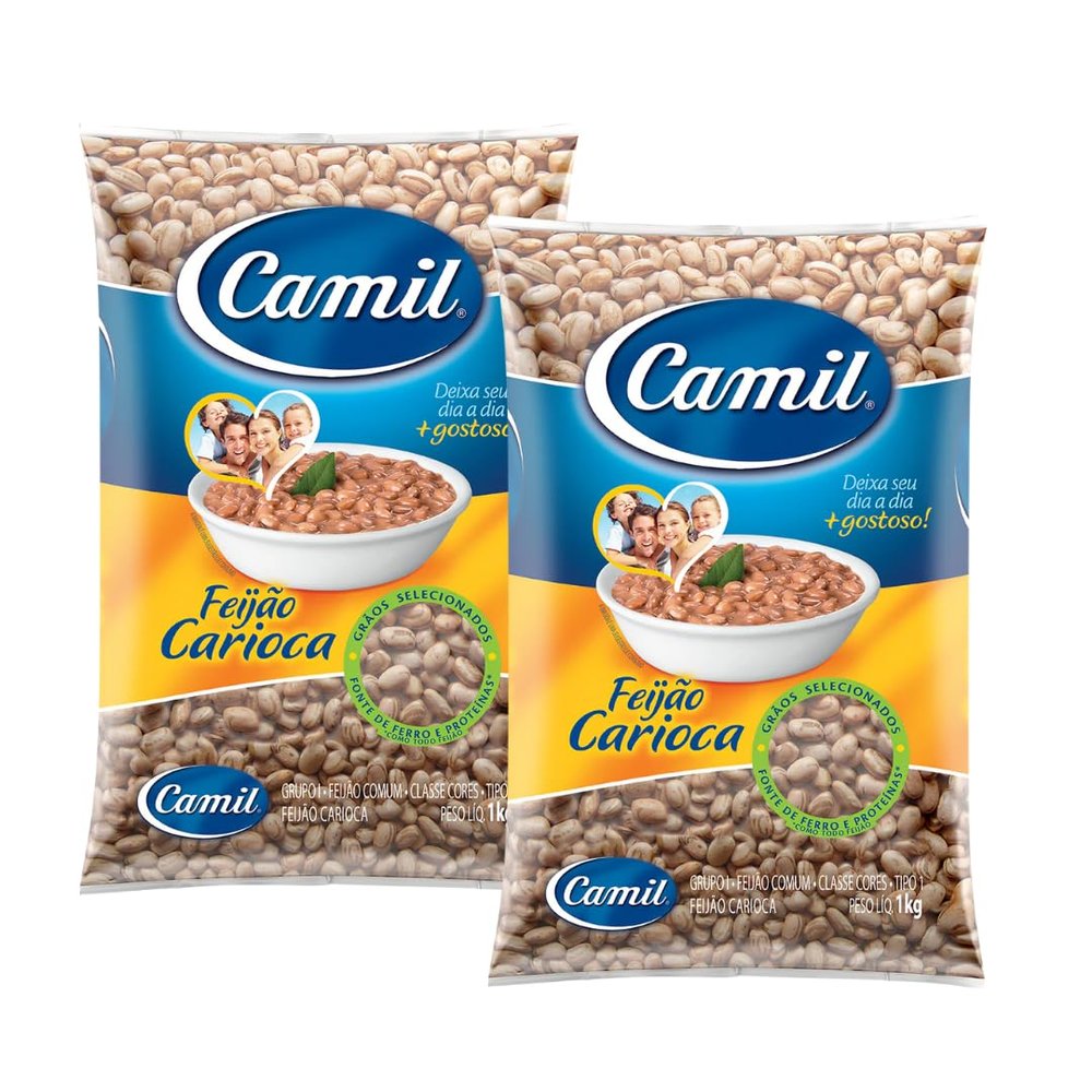 Pack Feijo Carioca Premium Selection Camil - 2X 1kg