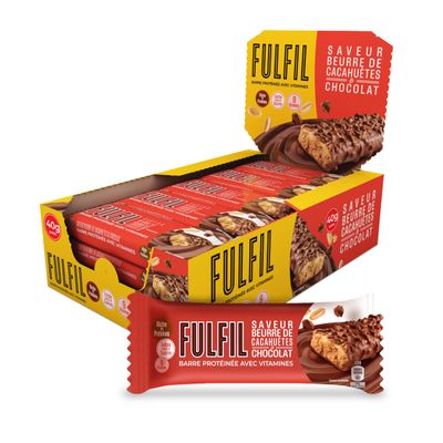 Fulfil Vitamin and Protein Bar (15 x 40 g Bars) Chocolate Peanut Butter Flavour 14g High Protein, 9 Vitamins, Low Sugar