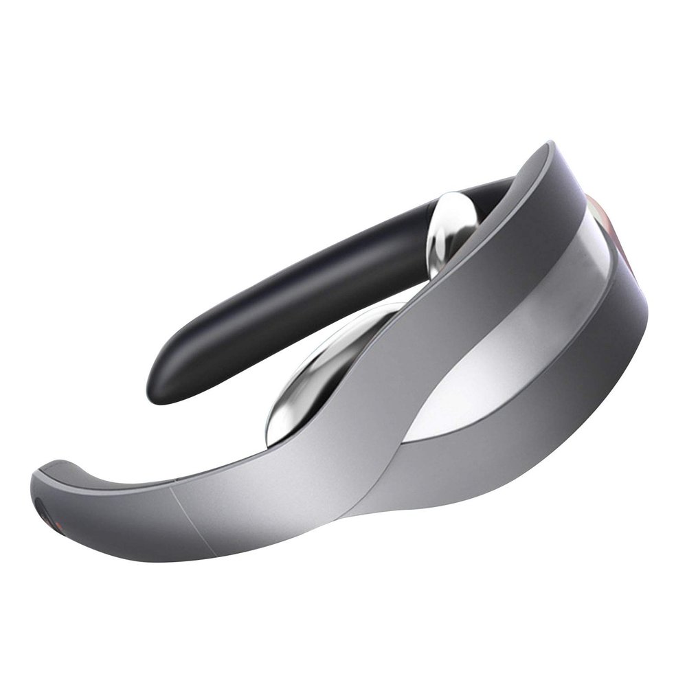 0 Outdoor Smart Electric Neck Massager, Intelligent Neck and Shoulder Massager Magnetic Pulse Heated Fatigue Pain Relief Massager, Tens Pulse Massage, Portable and Fashionable Design,Gray