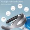 0 Outdoor Smart Electric Neck Massager, Intelligent Neck and Shoulder Massager Magnetic Pulse Heated Fatigue Pain Relief Massager, Tens Pulse Massage, Portable and Fashionable Design,White view 4