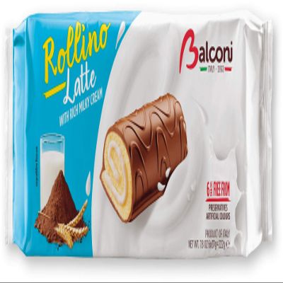 Balconi Rollino Latte with Milky Cream Sponge Cake (222g Each) - Pack of 6