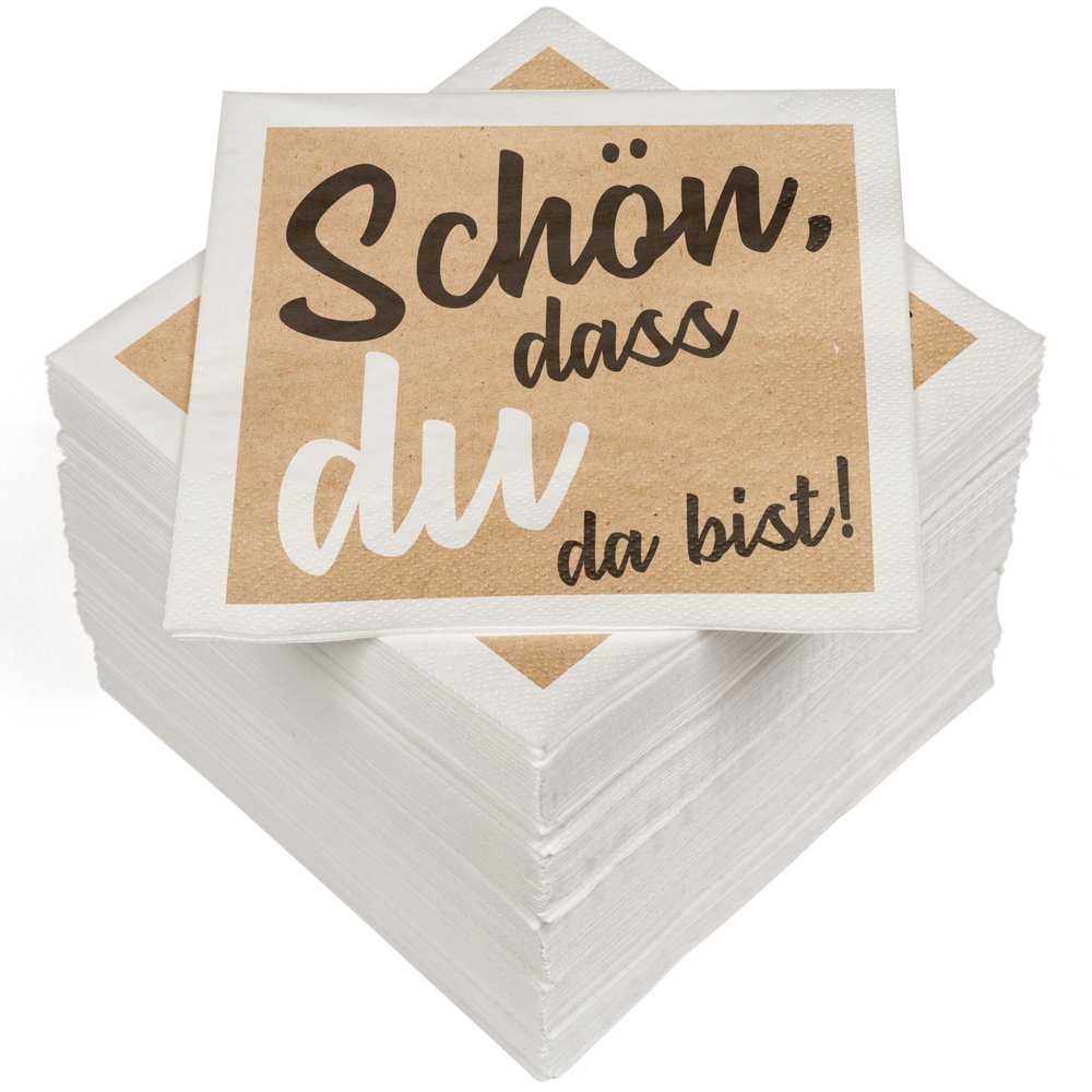 Heku 30243-57 Serviettes 3-Ply Schn DASS du da bist Natural [German Language]