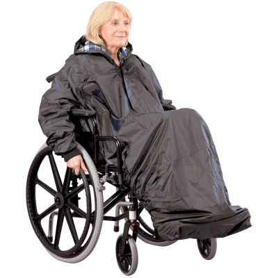 Waterproof Wheelchair Mac with Sleeves Poncho Coat Rain Cover with Hood Disability Suitable for Men and Women