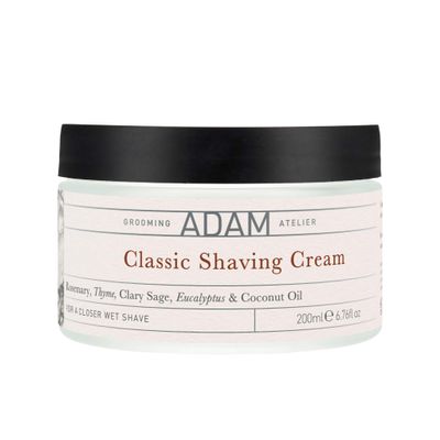Classic Shaving Cream | ADAM Grooming Atelier| Hydrates and softens facial hair for a smoother, safer shave.