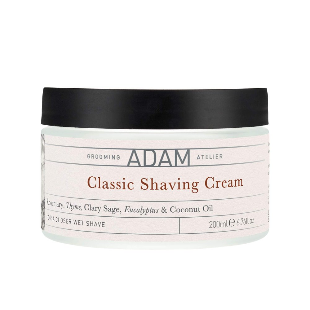 Classic Shaving Cream | ADAM Grooming Atelier| Hydrates and softens facial hair for a smoother, safer shave.