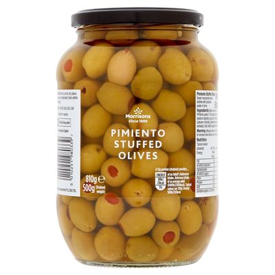 Morrisons Pimento Stuffed Green Olives in Brine 820 g x 6