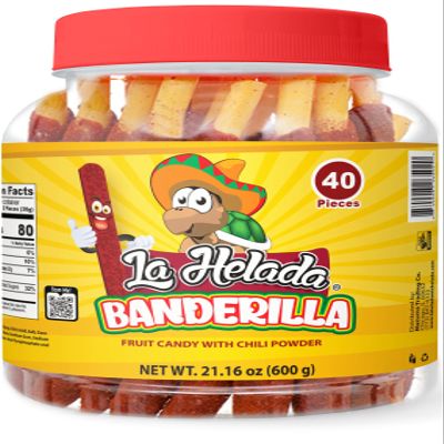 La Helada Banderilla Tamarindo/ Tamarind Straw Candy 40 Count Jar