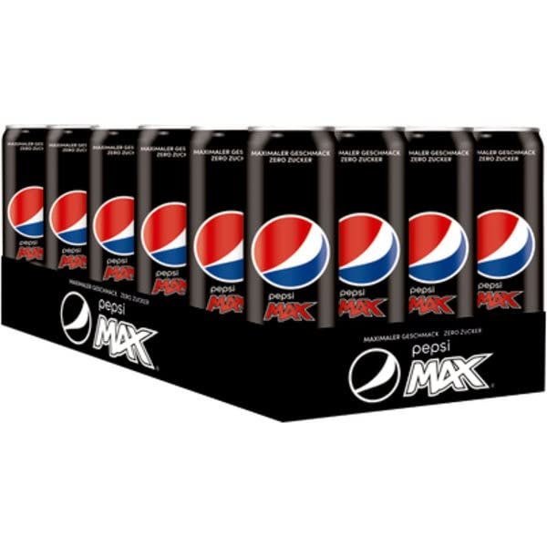 Pepsi Max, Pepsi sugar-free soda without calories, caffeinated cola in the box, 24 x 0.33 l