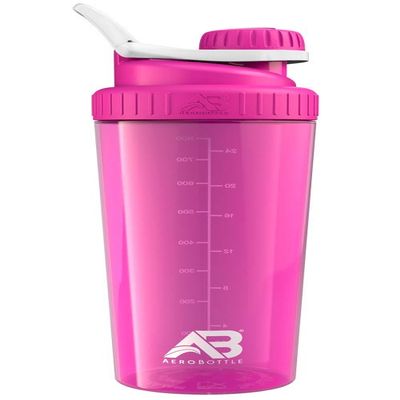 AeroBottle Primus Crystal Water Bottle/Protein Shaker Cup - Wide Mouth, Leak-Proof Screw Cap Design with Loop for Fitness Sports and Outdoors, 32 oz - Pink