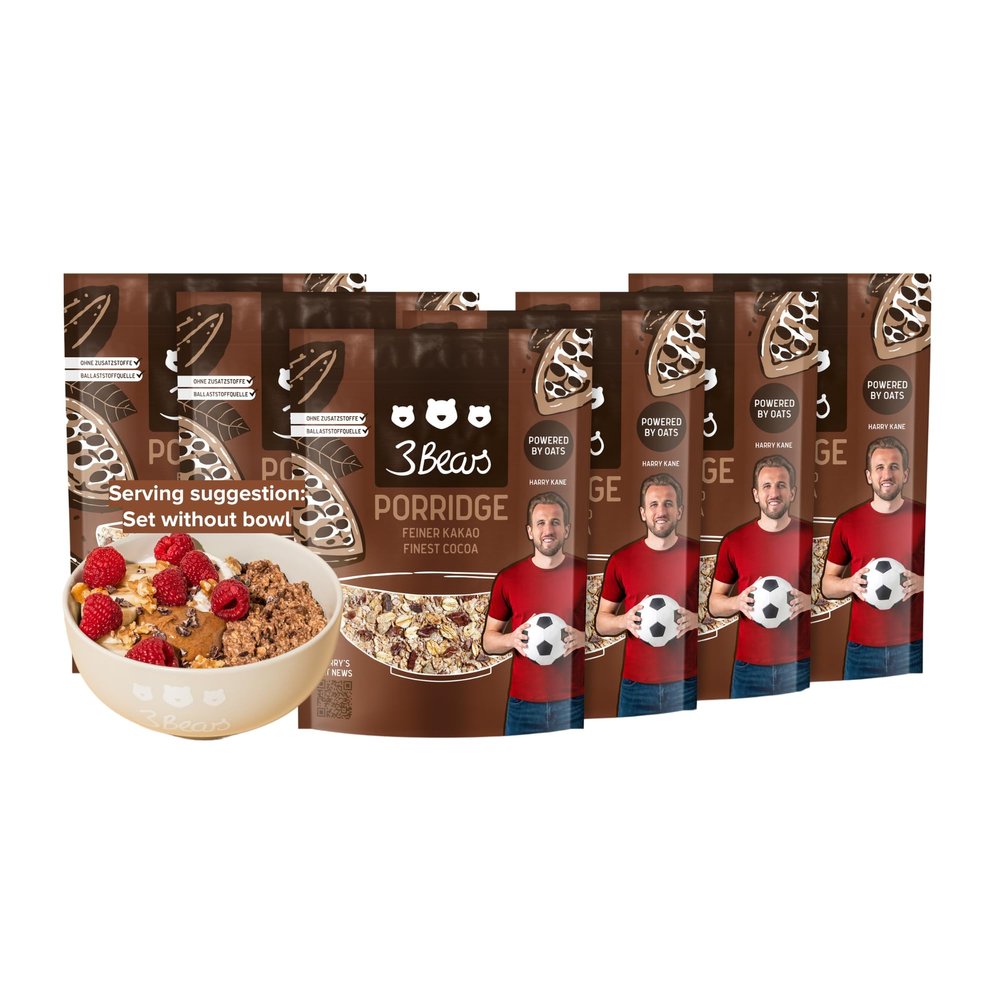 3Bears Porridge - Finest Cocoa | Porridge Oats | Porridge Sachets | Porridge Oats Sachets | Wholegrain Porridge Oats | Overnight Oats | Oatmeal | 6 x 400g