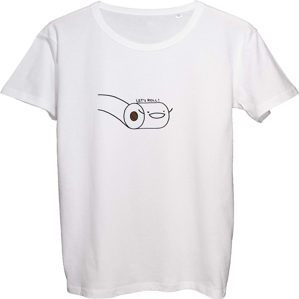 Let's Roll Happy Toilet Paper Men's T-Shirt bnft X-Large White