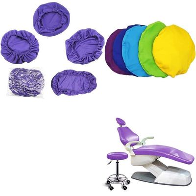 ORILAO 4Pcs/Set Protective Full Dental Chair Cover - Elastic Waterproof Protective Case PU Leather Dental Chair Seat Cover Headrest Backrest Protector Dentist Equipment (Purple, Large size)